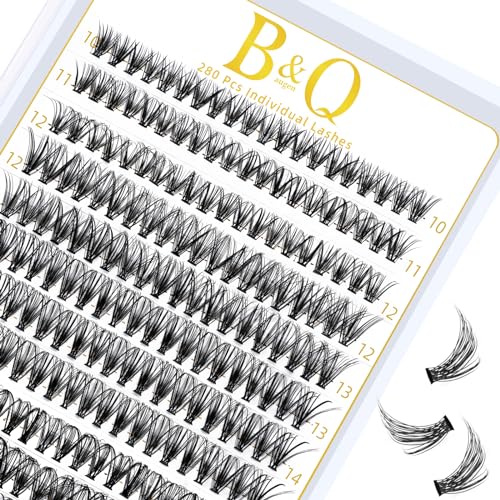 Individual Lashes 280 Clusters False Eyelash 30D 40D 50D Lash Clusters Extensions DIY Eyelash Extensions at Home (30D-C,10-18MIX)