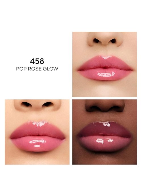 Guerlain Kiss Kiss Bee Glow Oil - 458 Rose Glow Lip Oil for Women | 0.3 oz Hydrating Formula