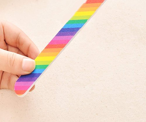 HeeYaa Nail File 10 PCS Professional Double Sided 100/180 Grit Nail Files Emery Board Colorful Manicure Pedicure Tool and Nail Buffering Files