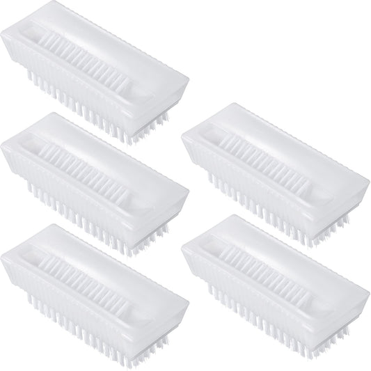 Boao 5 Pcs Hand Scrub Brushes for Nail Cleaning Fingernail Brush Soft Non Disposable Scrub Brush Plastic Hands Nail Cleaning Brushes for Men Women Kids (White)