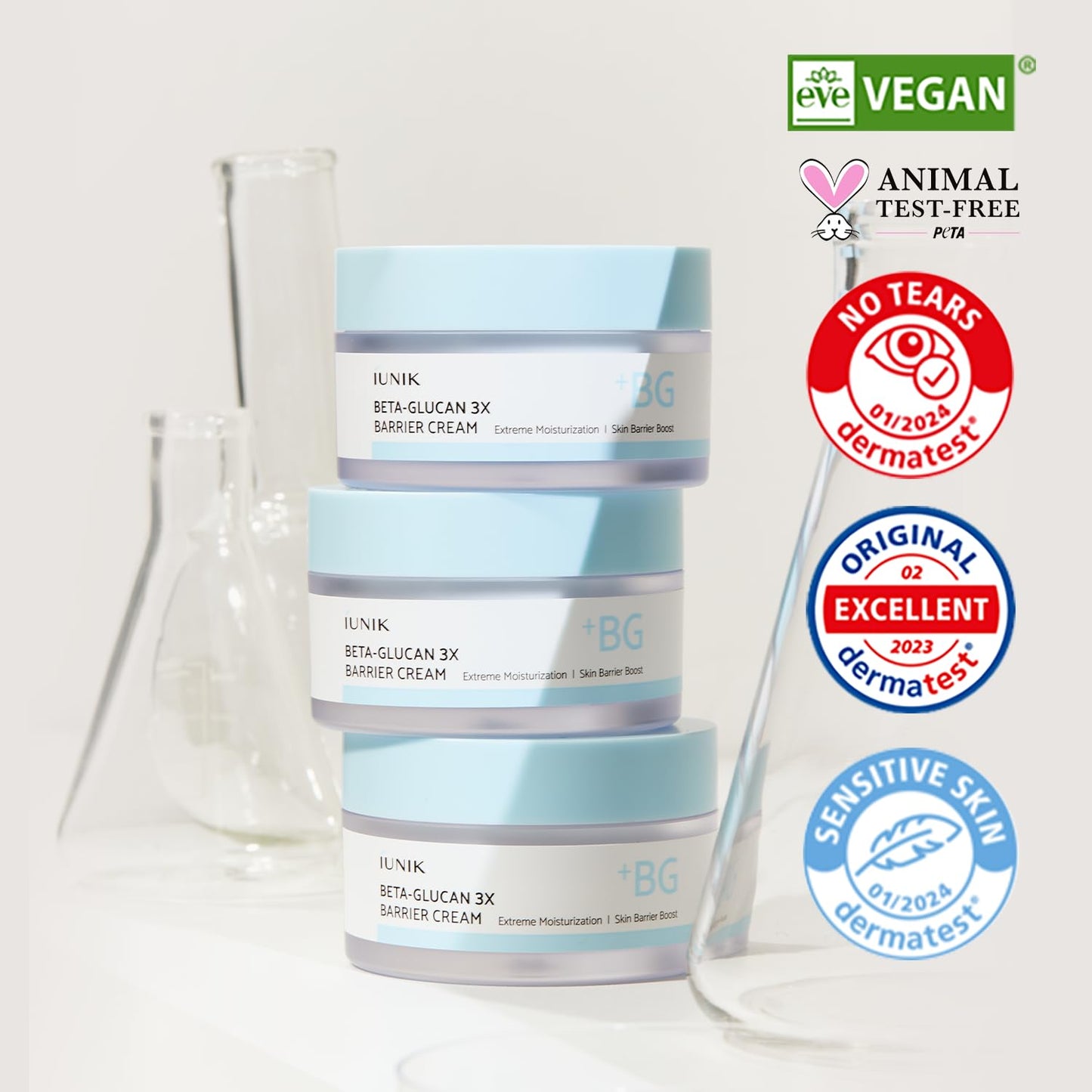 IUNIK Beta-Glucan Moisture Cream - Deep Hydration & Barrier Strengthening for Sensitive Skin | 3x Formula