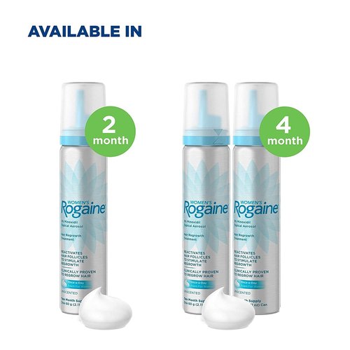 Rogaine Women's Hair Regrowth Treatment Foam - 4 Month Supply for Thicker, Fuller Hair
