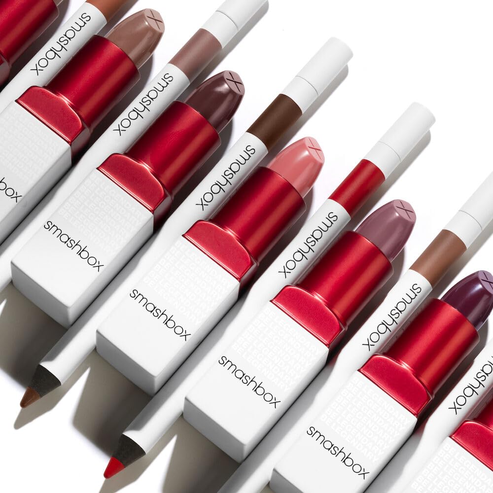 Smashbox Be Legendary Prime & Plush Lipstick | Creamy, Peptide-Infused, Lipstick with Primer for Smooth Color & Moisture Boosting Ceramides, 0.11 Ounce