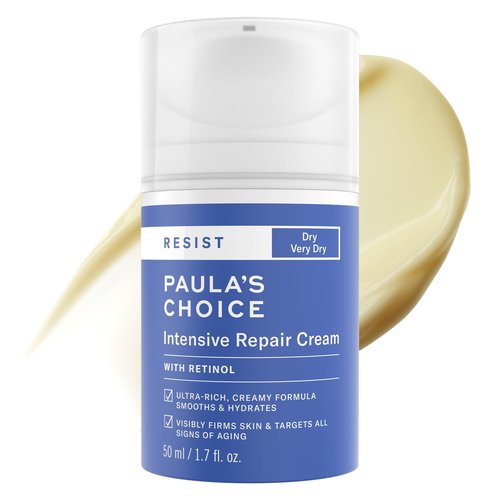 Paula's Choice RESIST Intensive Repair Face Moisturizer with Retinol, Hyaluronic Acid & Jojoba, Anti-Aging Face Cream for Dry, Chapped Skin, Fragrance-Free, 1.7 Fl Oz.