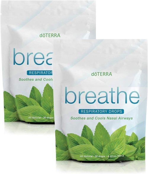 doTERRA Breathe Respiratory Drops - 30 Count | Soothing Relief for Clear Breathing (2 Pack)