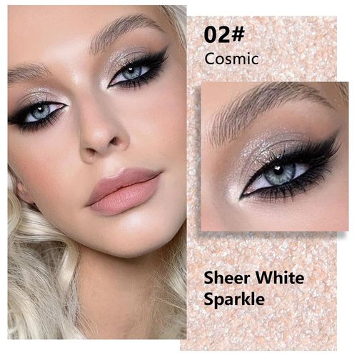 Evpct Pear White Shimmer Eyeshadow Palette - High Pigment Glitter Cream for Mature Skin | Mini Size