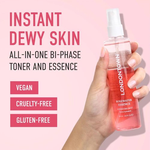 LONDONTOWN Rosewater Essence Facial Mist Spray - Hydrating & Refreshing 3.5 fl. oz