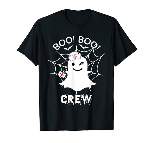 Womens Nurse RN Boo Boo Crew Ghost Nursing Funny Halloween T-Shirt