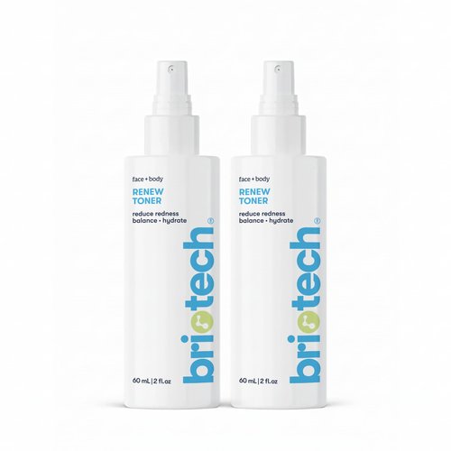 BRIOTECH Renew Toner, Hypochlorous Acid Spray, Minimize Appearance of Blemishes, Soothing Facial Mist for Sensitive Skin, Calm Redness & Bumps, Vegan, 2 fl oz Travel Size (2 Pack)