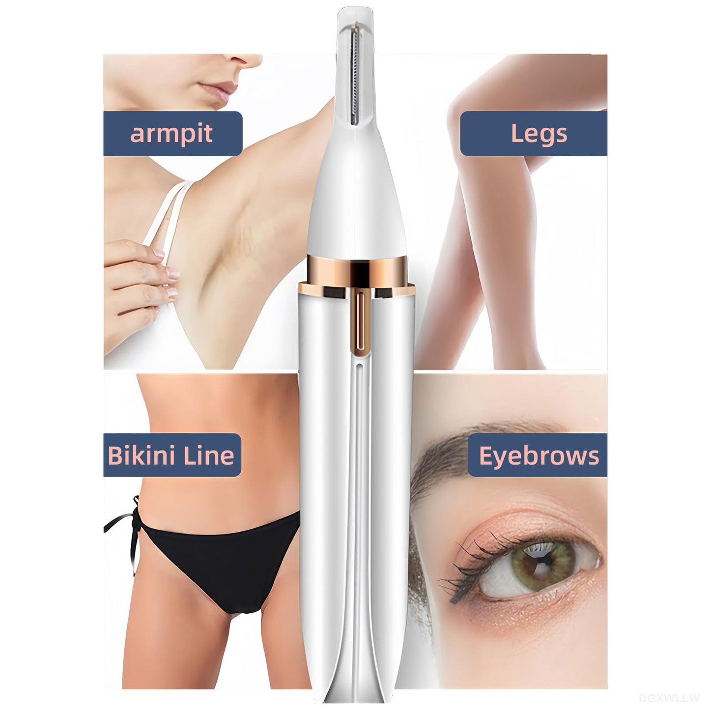 DGXWLLW Electric Eyebrow Trimmer, Rechargeable Eyebrow Hair Remover for Women Men, Cordless Face Shavers, Painless Hair Removal for Eyebrows, Neckline, Nose, Peach Fuzz Lips, and Other Detailing