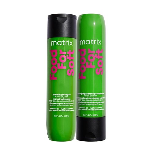 Matrix Soft Shampoo & Conditioner Set - Moisturizing Formula for Dry, Brittle Hair with Hyaluronic Acid & Avocado Oil