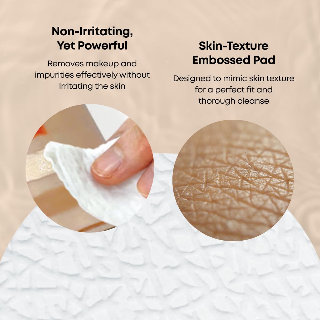 Skiennix Rice Water Cleansing Pads - Exfoliating Makeup Remover & Toner with Centella Asiatica | 50 Pads