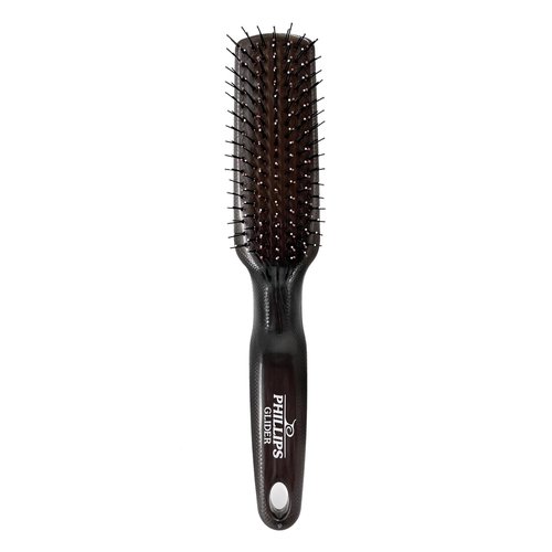 Phillips Brush Glider Detangler Brush - Black Opal | 2-Tier Nylon Bristles with Moroccan & Keratin Oils