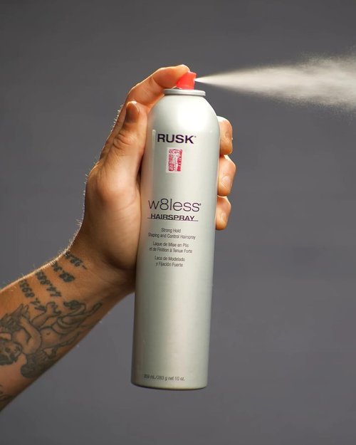 RUSK W8less Hairspray - Strong Hold & Natural Texture for Long-Lasting Control | 10 oz