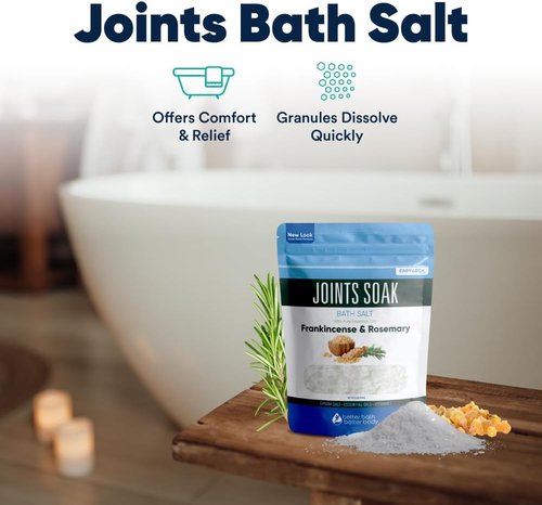 Joints Soak Bath Salt - 32 Ounces Epsom Salt with Rosemary, Frankincense & Peppermint Oils | Vitamin C Infused