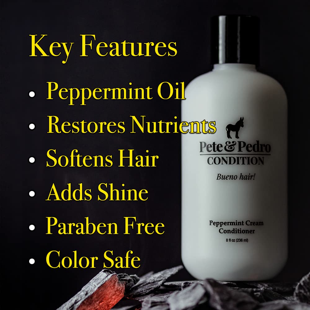 Pete and Pedro Control and Conditon Combo | Extra-Strength Dandruff & Anti-Itch Medicated Coal Tar Peppermint Shampoo Plus Restorative Peppermint Conditioner {Featured on Shark Tank}