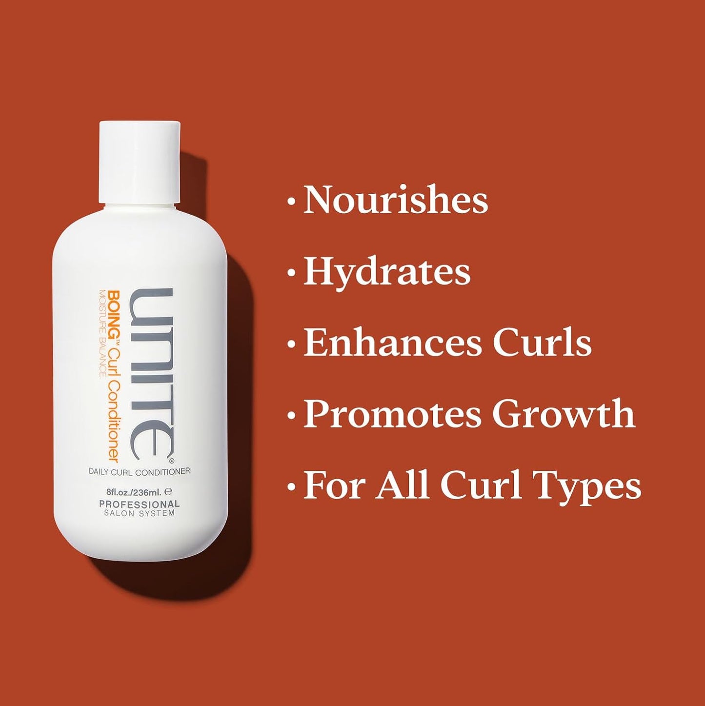 UNITE Hair – BOING Curl Conditioner – Hydrating & Defining Formula for Wavy, Curly & Coily Hair – 8 Fl Oz