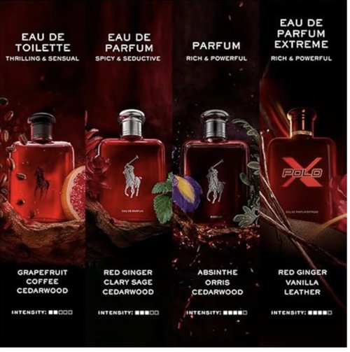 Ralph Lauren Fragrances - Polo Red Parfum - Intense Men's Cologne with Absinthe, Cedarwood & Musk