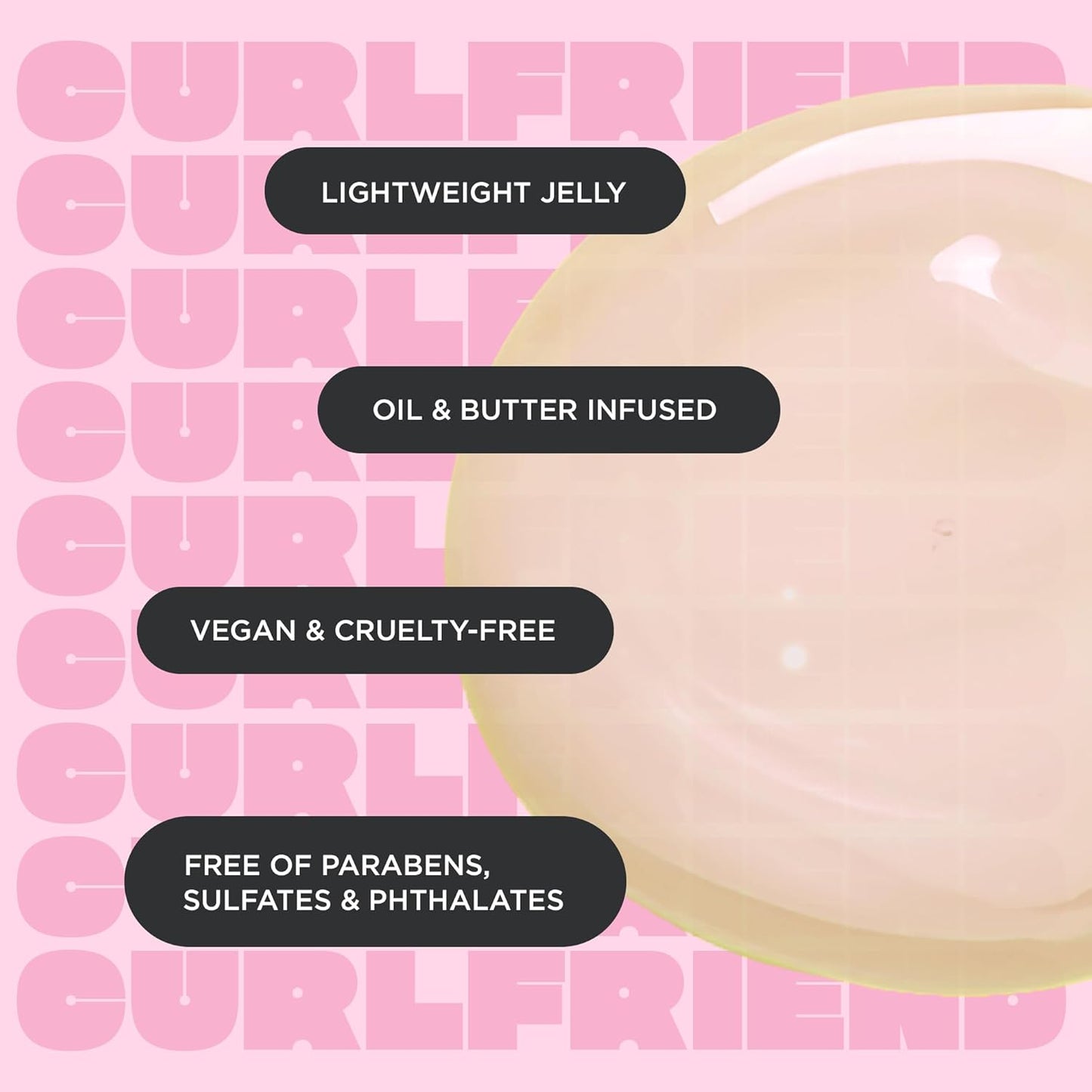 Cake Beauty Curl Jelly - Moisturizing Curl Crush for Soft Hold & Shine | Humidity Blocking - 7 oz / 200g