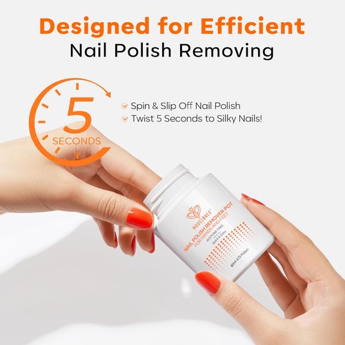 Modelones Acetone-Free Nail Polish Remover Pot - Gentle Jojoba Oil Formula, 2.71 Fl Oz