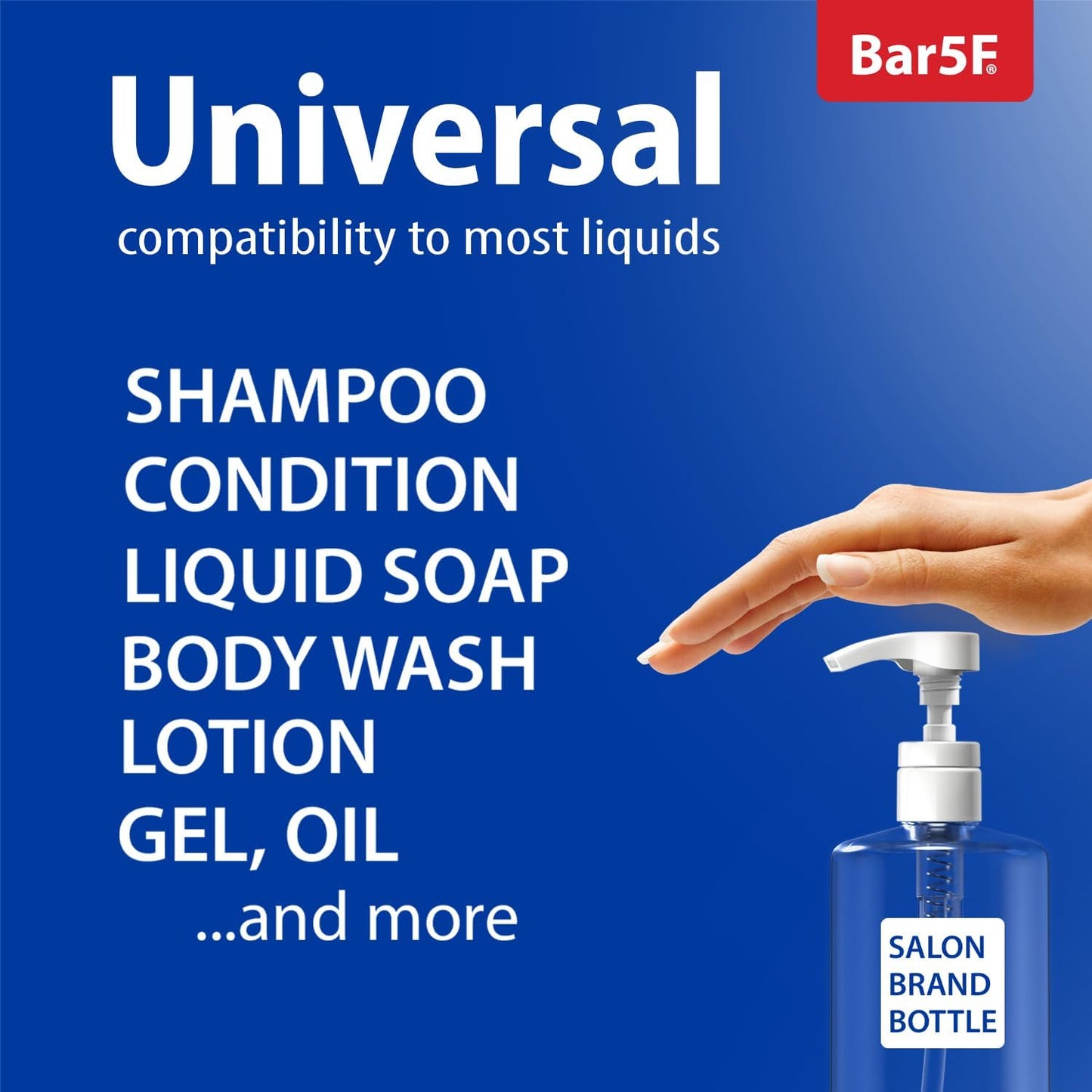 Skiennix Universal Shampoo & Conditioner Pump - 1L/33.8 oz. - Convenient White Dispenser Set