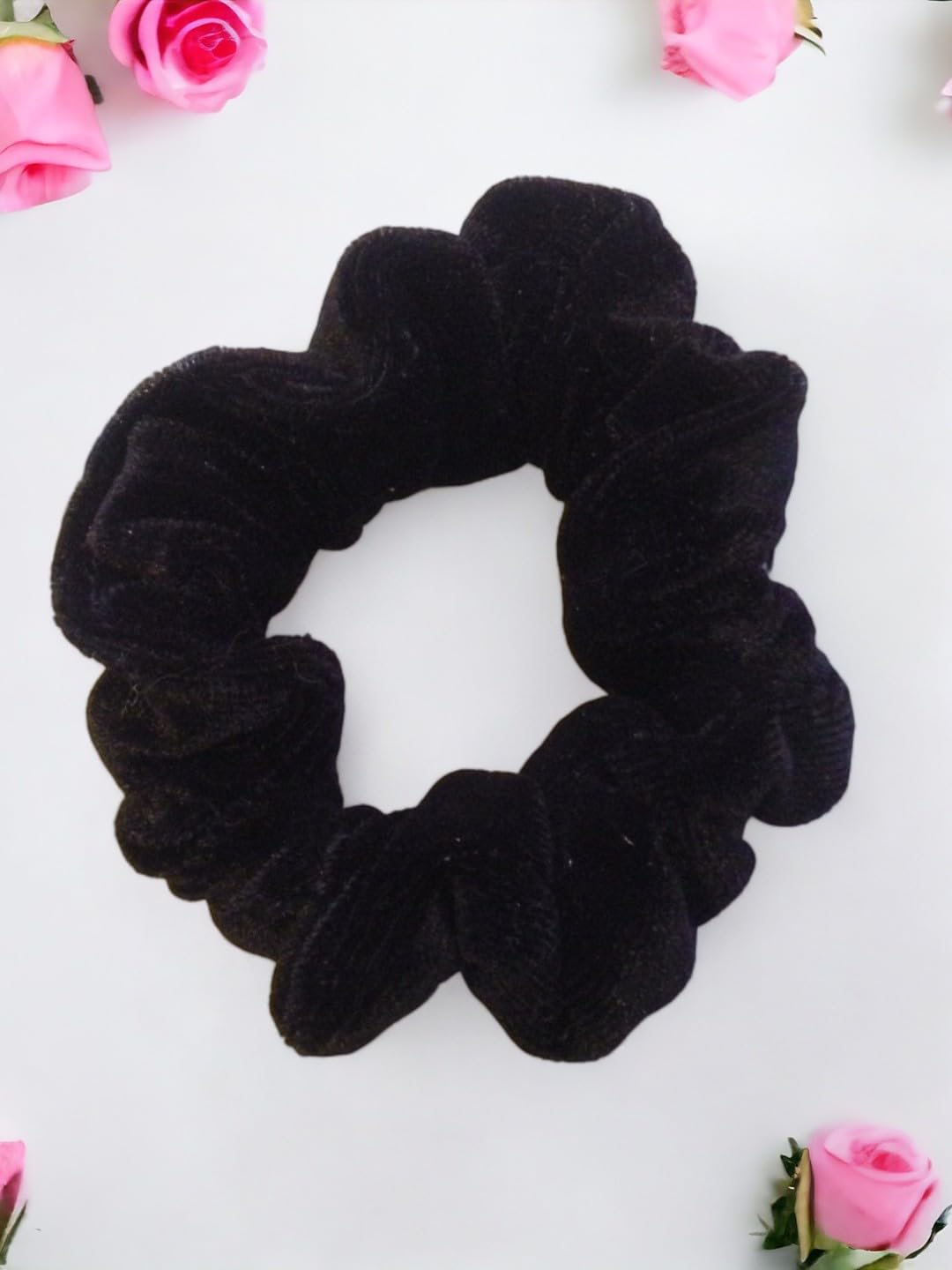 Black Velvet Hair Scrunchy-Twiggy - Made in USA