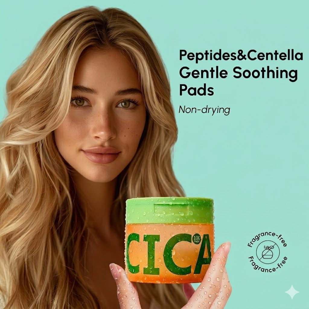 Skiennix Hydrating Toner Pads - Snail Mucin & Niacinamide for Sensitive Skin | 100 Hypoallergenic Exfoliating Pads