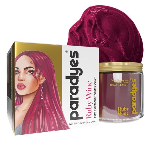 Paradyes Ruby Wine Semi Permanent Conditioner Based Hair Color Enriched with Vegan, Natural and Herbal Hair dyes - lasts up to 8-10 washes (4.2 oz)