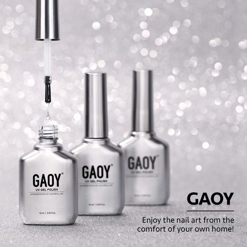 GAOY Top Coat for Gel Nail Polish, 16ml No Wipe Clear Finish, High Gloss Varnish for Long Lasting UV Nail Art DIY