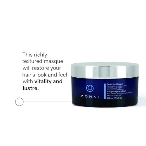 MONAT Replenish™ Masque - Deep Conditioning Hair Mask for Medium to Thick Hair | Hydrating with Pea Extract & Vegan UV Protectant - 148 ml (5.0 fl. oz.)