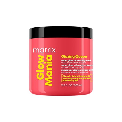 Matrix Glow Mania Super Gloss Mask - Protects Shine & Glow with Glycolic Acid & Rosehip Oil for Dull Hair