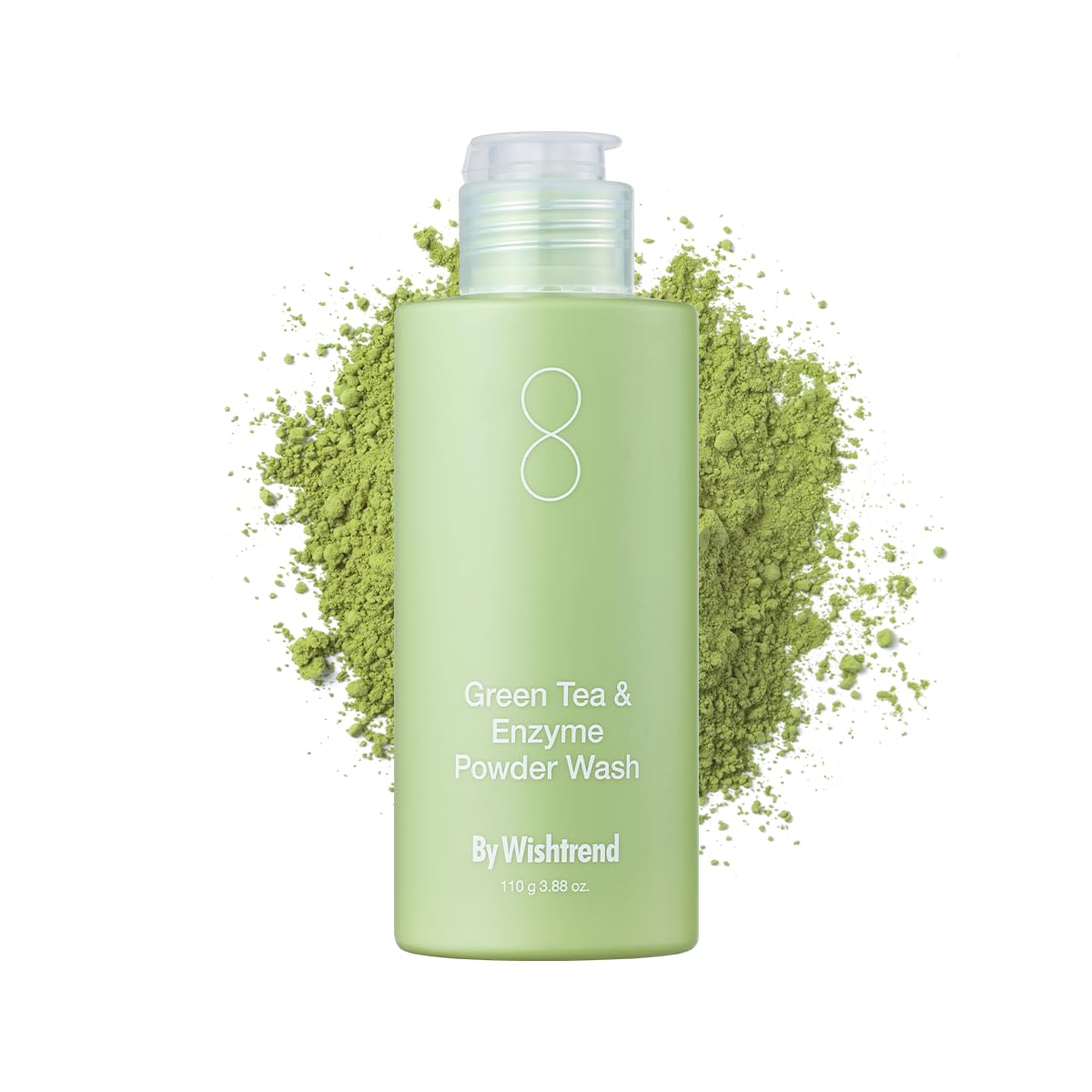 WISHTREND Green Tea & Enzyme Powder Wash - Gentle Facial Cleanser for Sensitive Skin, 110g