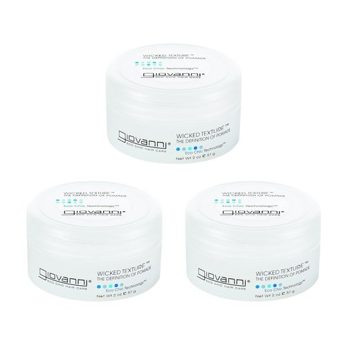 GIOVANNI Wicked Texture Pomade - Shape & Smooth Hair with Easy Washout | Vegan, Paraben-Free, 2 oz (Pack of 3)
