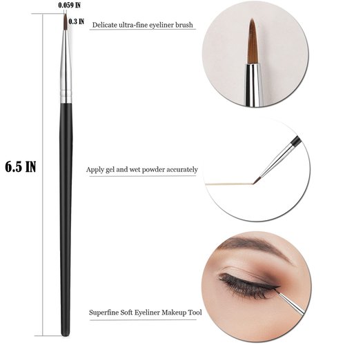 JASSINS Fine Angled Eyeliner Brush Set - Ultra Thin Precision Makeup Tools (3 Pcs)