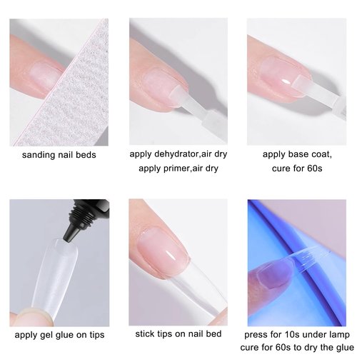 FSpronail Soft Gel Nail Tips Glue, 15g*2PCS Super Strong Glue Gel for Press Ons, False and Acrylic Tips UV Cure Needed Extension Tools Manicure Salon Supplies