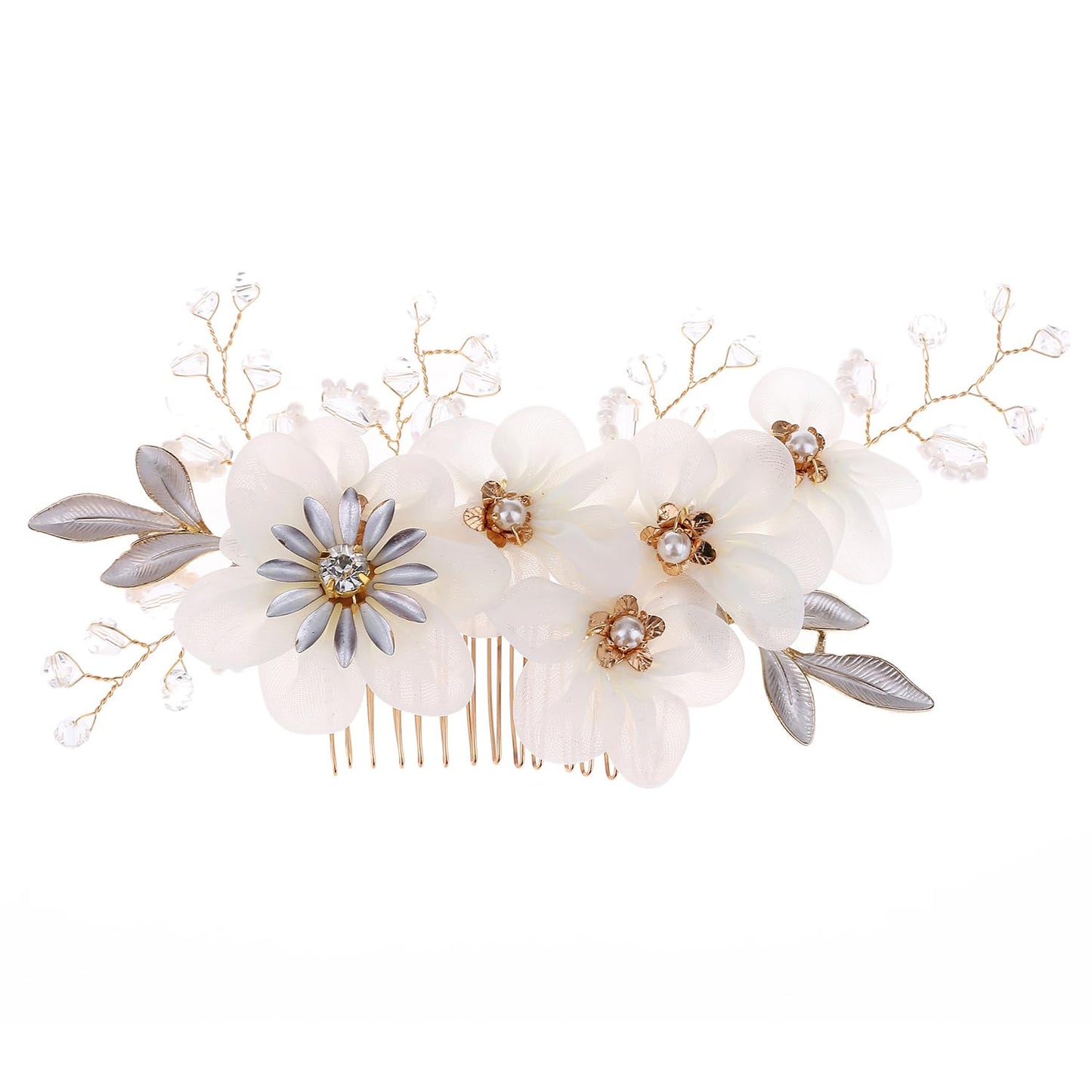 Handmade Bridal Headpiece - Sparkly Crystal Hair Comb and Rhinestone Hair Clips Hair Accessory for Women and Girls