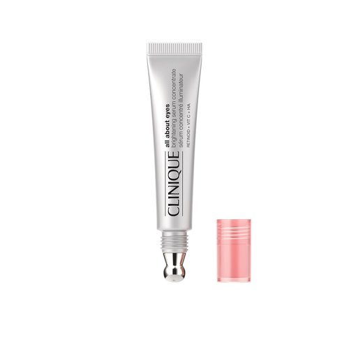 Clinique All About Eyes Brightening Serum - Vitamin C, Hyaluronic Acid & Retinol | Hydrating, Reduces Dark Circles, 0.34 Fl Oz