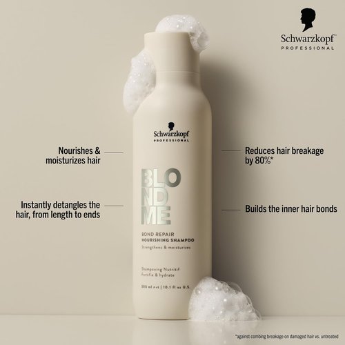 BlondMe Bond Repair Shampoo - Nourishing Formula for Blonde Hair | Adds Moisture & Softness | Strengthens & Repairs