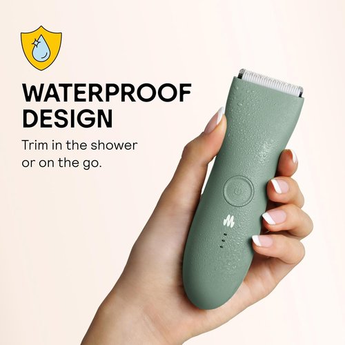 MERIDIAN The Trimmer Original - Waterproof Electric Body Hair Trimmer for Men | Rechargeable, Sage