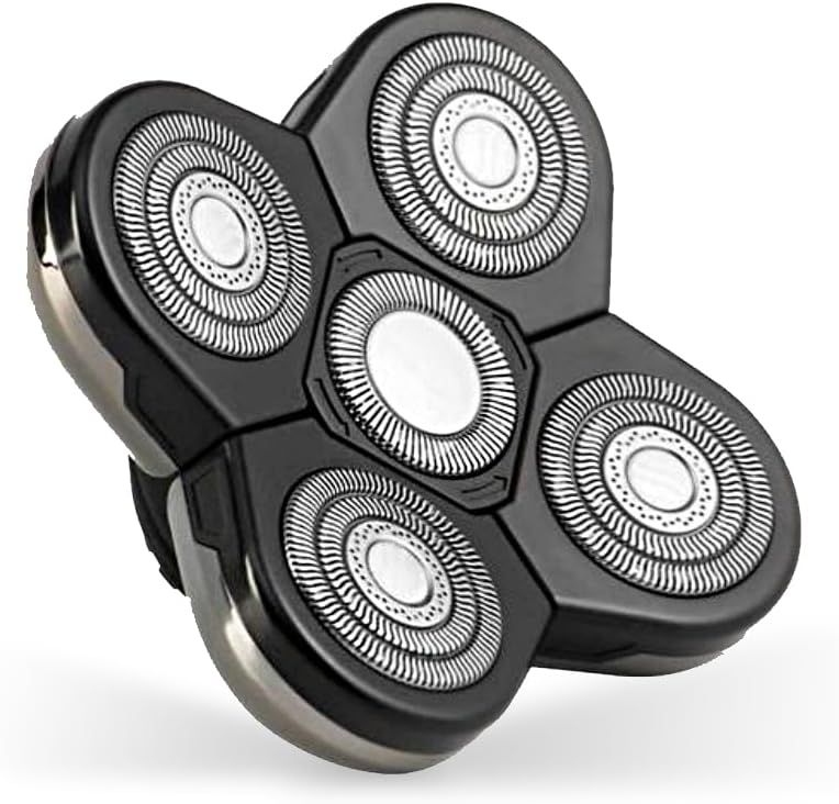 Skull Shaver Baron Replacement Shaver Head Blade - Smooth Close Shave for Wet & Dry Use | Flexible 5-Head Design