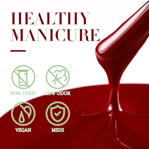 Double Rhythm 15ML Dark Red Gel Polish Pure Sheer Same Color Same Bottle Soak Off Gel Polish Art Manicure Salon DIY at Home for Women (Blood Red-A1378)