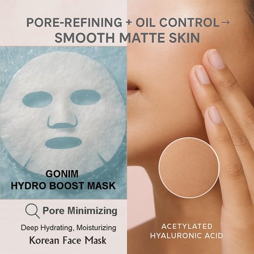 GONIM Face Mask Korean Skin Care with Hyaluronic Acid Serum, Vitamin C, Collagen Activation-Hydrating Face Masks Skincare, Anti Aging & Moisturizing Sheet Mask for All Skin Korean Face Mask 30mlx15pcs