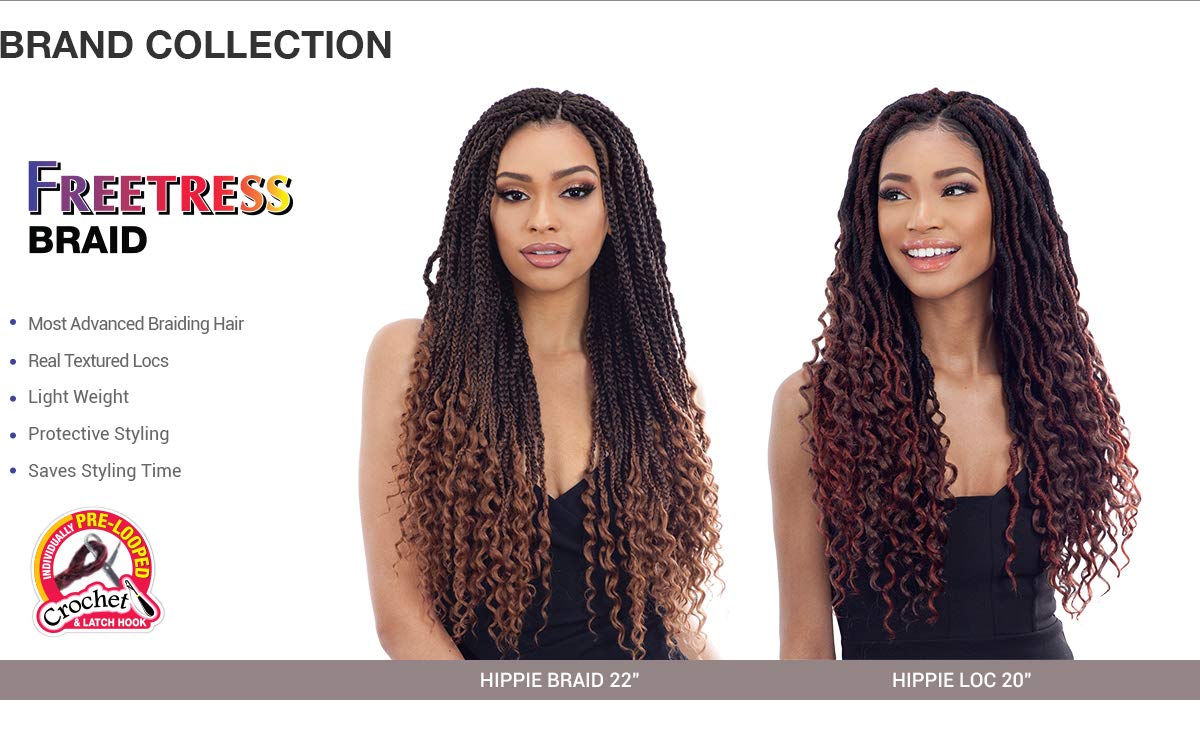 HIPPIE BRAID 22" (4 Medium Brown) - Freetress Synthetic Crochet Braiding Hair