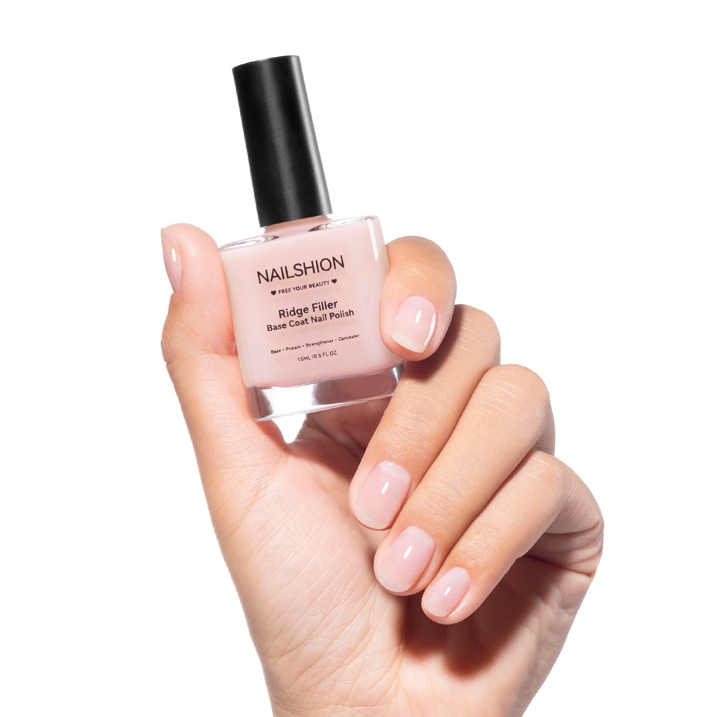 Ridge Filler Base Coat 3-in-1 Nail Strengthener Growth for Damaged Uneven Nails & Ridges, Nourish VE & Protein-Fortifying Leveling Base for Smooth, Flawless Polish | Vegan Cruelty Free