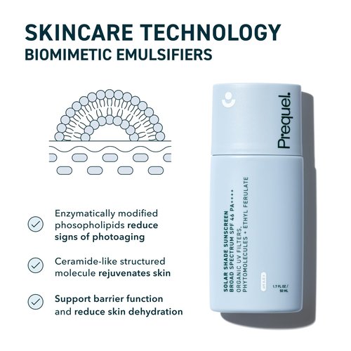 Prequel Skin Sunscreen - Moisturizing SPF 46 PA++++ Broad Spectrum UV Protection | Hydrating Travel Size, 1.7oz