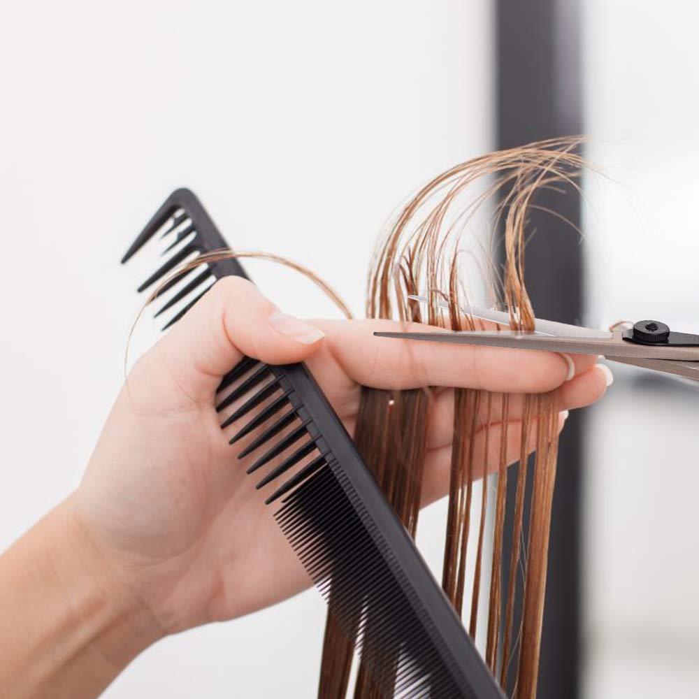 Moontay 6.0" Hair Cutting Scissor Thinning Shear Set, Professional Barber Hairstylist Hairdressing Thinning/Texturizing Shears/Scissors, Japanese 440C Steel Salon Hair Scissors (Gold)