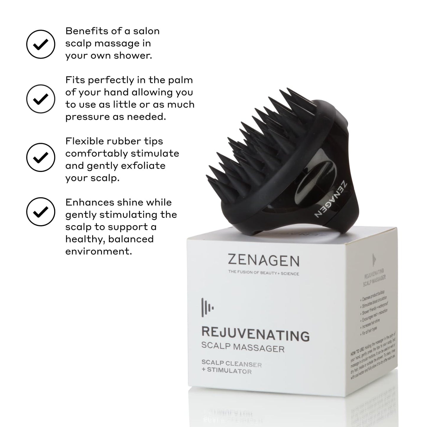 ZENAGEN Scalp Massager - Stimulates Circulation & Enhances Absorption for All Hair Types, Ergonomic Design