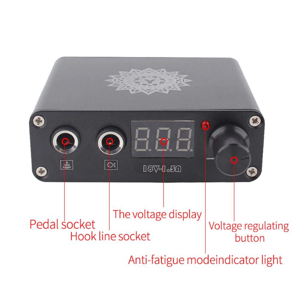 Professional Tattoo “T” Pen Tattoo Kit Rotary Machine with 30pcs Tattoo Cartridge Needles Tattoo Pedal Tattoo LCD Power For Tattoo Supply (BLACK)