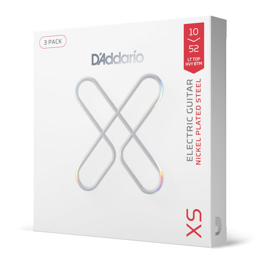 D'Addario Electric Guitar Strings, XS Nickel Coated, XSE1156, Med Top/X-Heavy Bottom Gauge 11-56, 6-String Set, Pack of 1