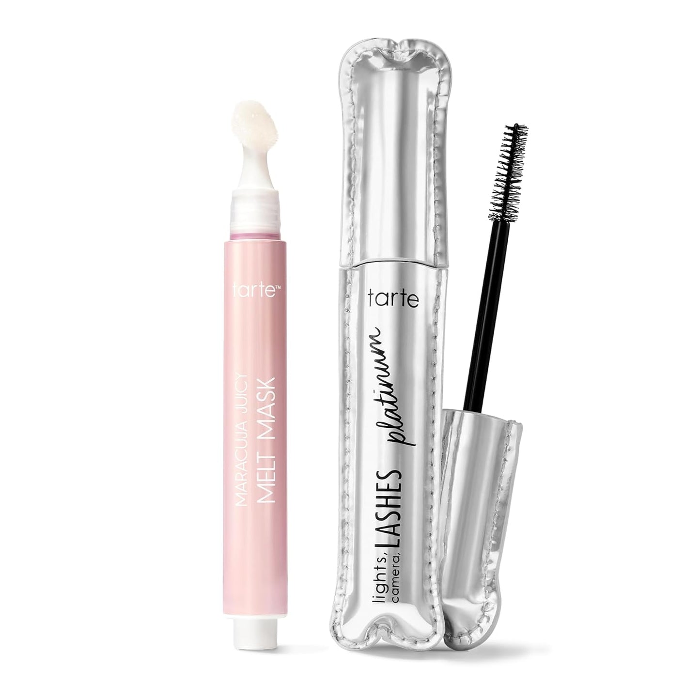 Tarte Lights, Camera, Lashes Platinum Voluminizing Mascara & Maracuja Juicy Melt Mask Set - Perfect for Lush Lashes